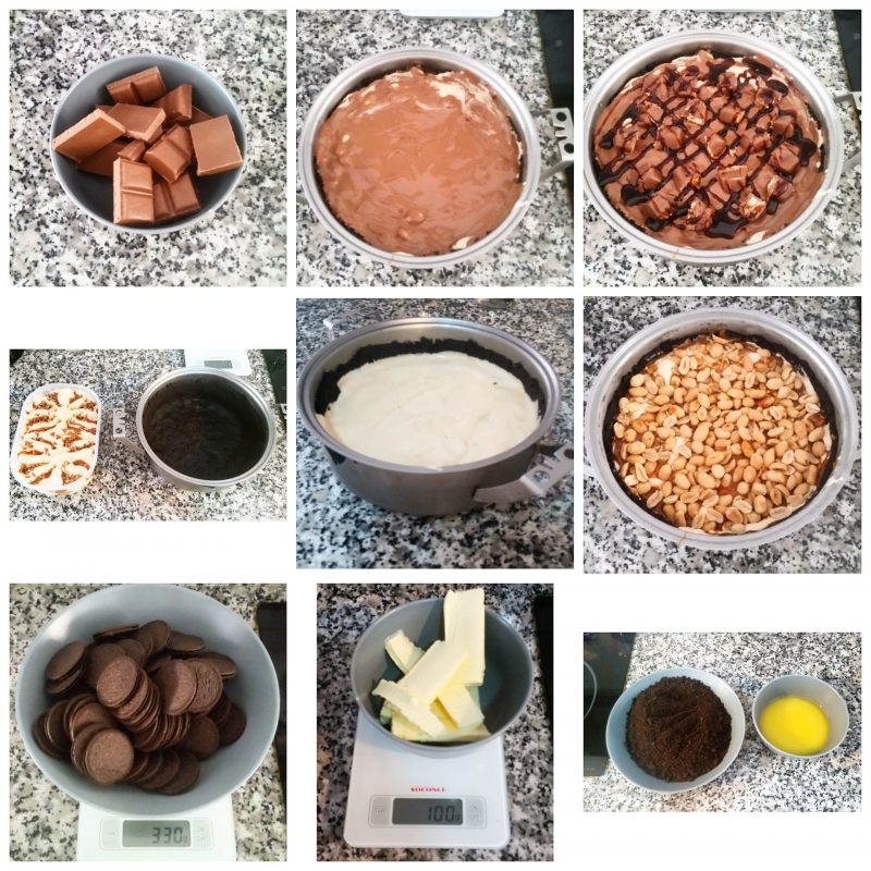 Tarta helada de Snickers